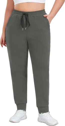 Vista 2 de COOTRY Pantalones deportivos con forro polar para mujer, talla grande, para entrenamiento, atléticos, pantalones de forro polar, ropa de invierno