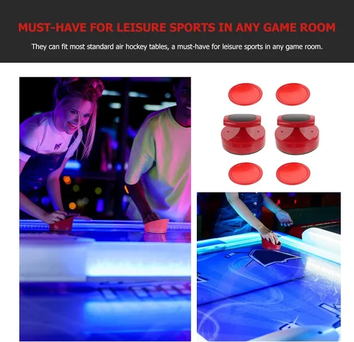 Vista 8 de Air Hockey Pusher Set 94Mm Plastic Replacement Hockey Pushers Accessories for Game Tables Sports Leisure Use