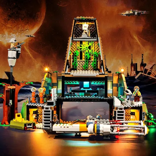 Vista 4 de Kit de luz LED mejorado compatible con Lego A New Hope Yavin 4 Rebel Base Building Set, compatible con Lego 75365 (modelo no incluido)