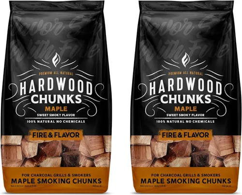 Vista 8 de Fire & Flavor Trozos de Madera de Manzana para Ahumar y Asar a la Parrilla - Totalmente Naturales, de Larga Duración con un Sabor Ligeramente Dulce