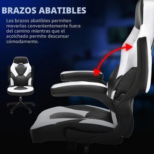 Vista 3 de RESPAWN 3085 Silla de juegos, silla ergonómica de oficina, reposacabezas Blanco