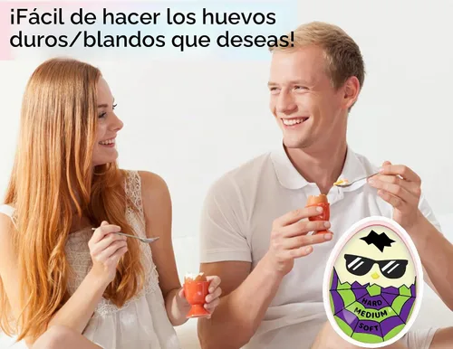 Vista 5 de Lasubst Temporizador de huevos que cambia de color para hervir huevos, morado y verde Púrpura & Verde