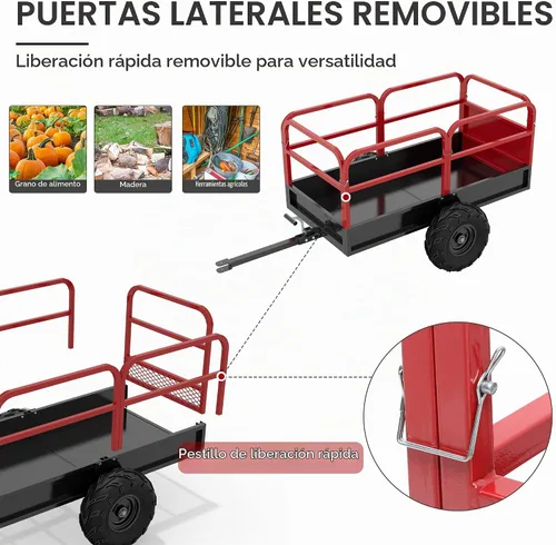 Vista 7 de YITAMOTOR Remolque de descarga ATV de 1600 libras, remolque detrás