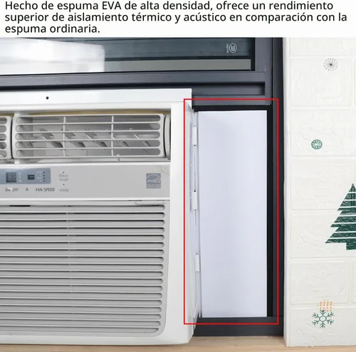 Vista 5 de Paneles de aislamiento de espuma para aire acondicionado de ventana, kit de panel aislante lateral de CA, paquete de 2, blanco, 17 pulgadas de alto