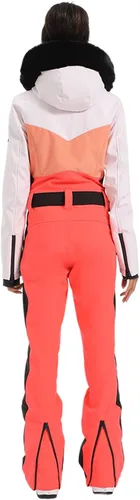 Vista 94 de GSOU SNOW Traje de esquí para mujer, traje de nieve de una pieza, para snowboard, delgado, aislante, impermeable, resistente al viento