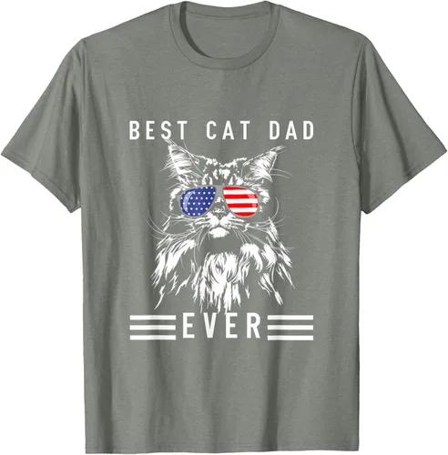 Vista 24 de Funny Maine Coon Cat Best Cat Dad Ever Funny Cat Maine Coon Camiseta, Negro, S