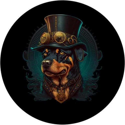 Vista 3 de PopGrip intercambiable Steampunk Rottweiler PopSockets