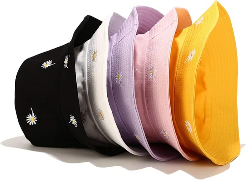 Vista 2 de Umeepar Sombrero de pescador bordado, reversible, plegable, plegable, para playa, sombrero de sol para exteriores para mujeres y hombres