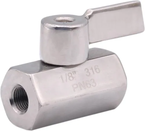 Vista 12 de DERNORD Válvula de bola de acero inoxidable Mini rosca NPT hembra (1" hembra y hembra)