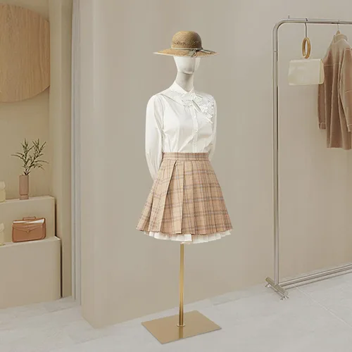 Vista 7 de Vestido de maniquí femenino con brazos de metal, altura ajustable de 59 a 78 pulgadas, soporte de cuerpo con cabeza desmontable, forma de vestido