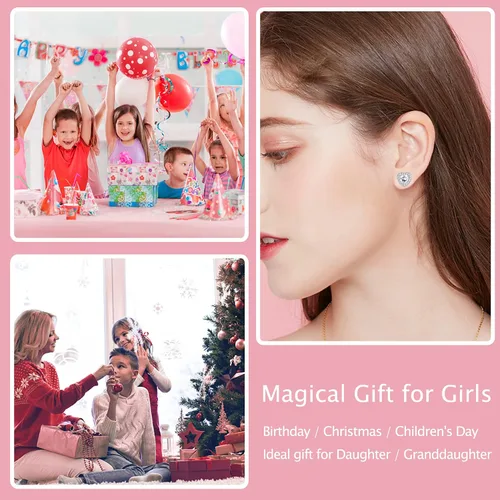 Vista 7 de YADOCA Juego de 10 pares de aretes hipoalergénicos para mujeres y niñas, de acero inoxidable con circonita cúbica, diseño de mariposa, con diseño