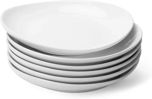 Vista 15 de Sweese Platos de postre de porcelana – Platos de ensalada de 7.8 pulgadas, platos pequeños para aperitivos, juego de 6 – Lavavajillas, microondas