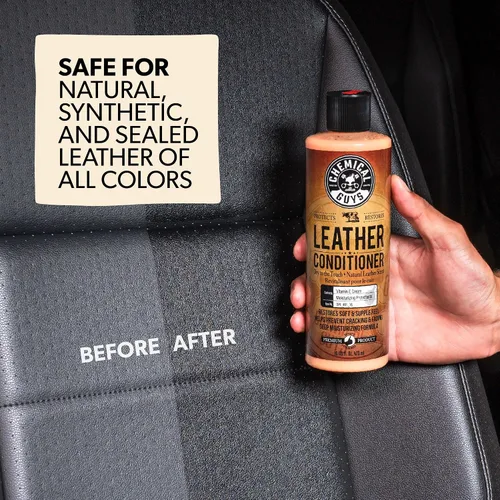 Vista 5 de Chemical Guys Kit de limpieza y acondicionador de cuero - Kit de cuidado de cuero para cuero natural, sintético, falso, cuero sintético y más