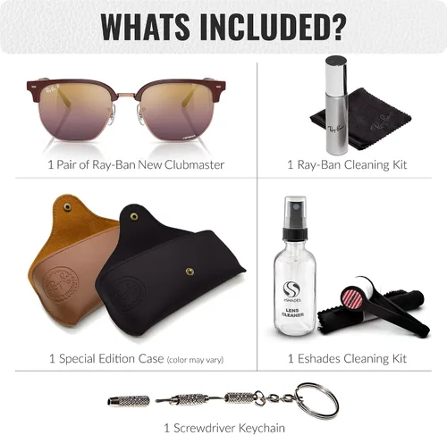 Vista 33 de Ray-Ban RB4416 NEW CLUBMASTER - Gafas de sol de forma cuadrada redonda con kit oficial de gafas