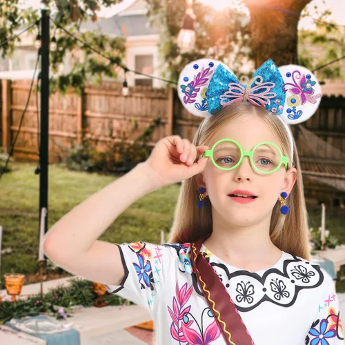 Vista 4 de KAIFUYING Mirabel Encanto Costume Dress For Girls Halloween Birthday Party Outfit Cosplay Dress for Kids with Accessories