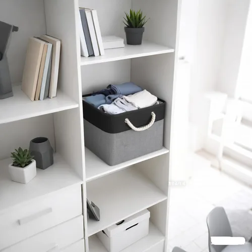 Vista 2 de Fabric Storage Cubes, 11 inch cube storage bin with Handles, 11x11cube storage organizer bins, Collapsible Storage Bins for Shelves and Home, Cubby