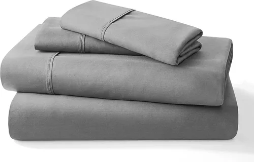 Vista 10 de Juego de sábanas puro de 100% algodón orgánico certificado de 1000 hilos, juego de ropa de cama de 4 piezas, bolsillo extra profundo de 24 pulgadas