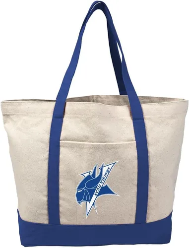 Vista 242 de Campus Lab Bolsa de lona con logotipo primario colegiado con bolsillo externo, bolsa de hombro reutilizable para ir de compras, playa Águilas A&m