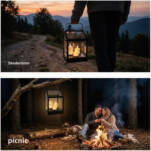 Vista 7 de Farol decorativo para velas de 11 pulgadas con temporizador