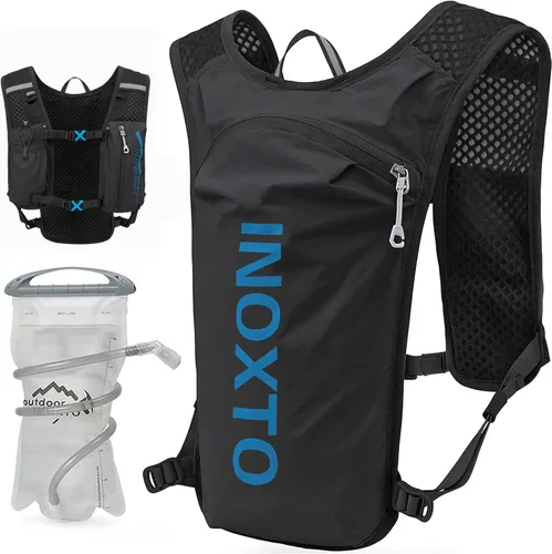 Vista 20 de INOXTO Running Hydration Vest Backpack,Lightweight Insulated Pack with 1.5L Water Bladder Bag Daypack for Hiking Trail Running Cycling Race Marathon