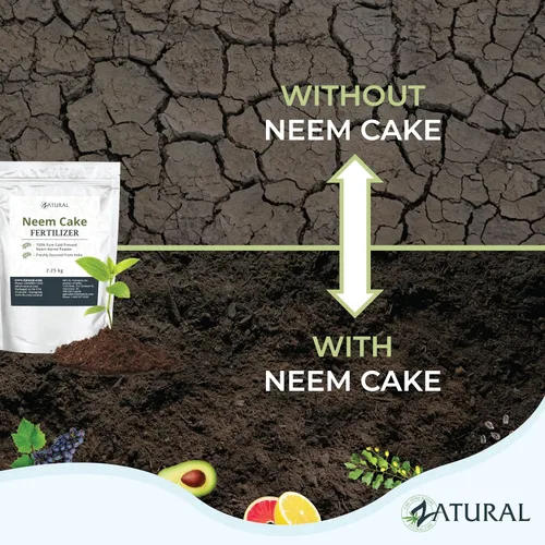 Vista 2 de Zatural Natural Neem Cake Powder Acondicionador orgánico prémium para suelos y fertilizantes para plantas Harina de semillas Azadirachta Indica