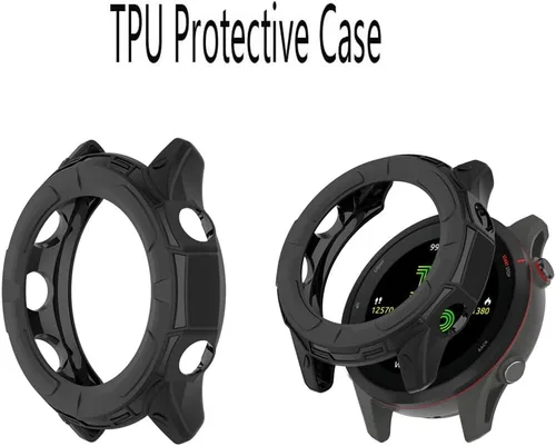 Vista 4 de Protector de pantalla de reloj para Garmin Forerunner 955 Solar y Funda protectora Vidrio templado 9H, película antiarañazos, alta definición