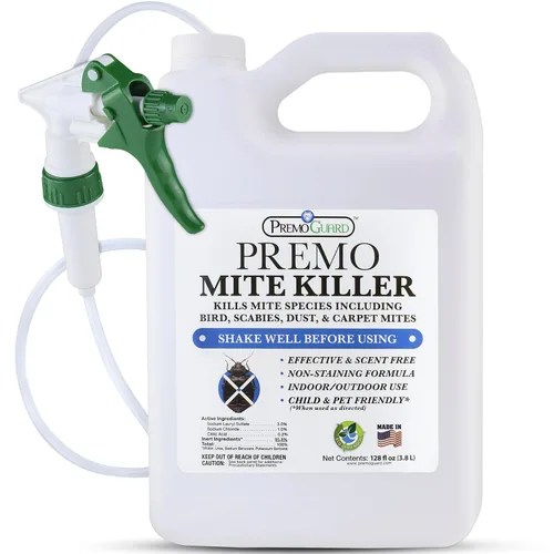 Vista 10 de Premo Guard Spray de tratamiento de ácaros, 16 onzas, mata el polvo, la sarna, la araña, la alfombra, los ácaros de pájaros, ratones y ratas