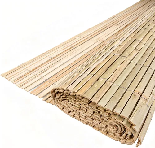 Vista 2 de Rejilla de Listones de Bambú Natural, Panel de Valla de Bambú de 4 Pies x 13 Pies para Valla de Privacidad de Jardín para Interior o Exterior