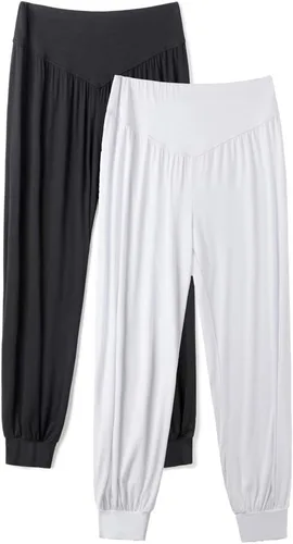 Vista 73 de Pantalones de algodón modal para mujer de AvaCostume, pantalones suaves para practicar yoga o deportes.