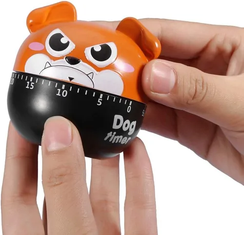 Vista 7 de Temporizador de cocina mecánico con forma de perro lindo temporizador de cuenta regresiva de 55 minutos, no requiere batería, reloj de cocina