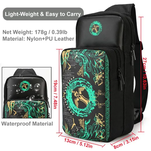 Vista 2 de imeux Cute Travel Bag for Nintendo Switch, Lite, OLED, Steam Deck - Small Sling Portable Backpack Carrying Crossbody Shoulder Gaming Storage Case