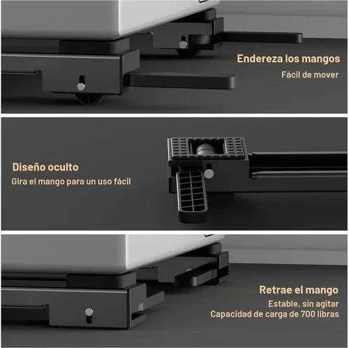 Vista 3 de Rodillos de electrodomésticos resistentes, deslizadores extensibles más recientes, base de lavadora elevable, mover fácilmente máquinas de lavadora
