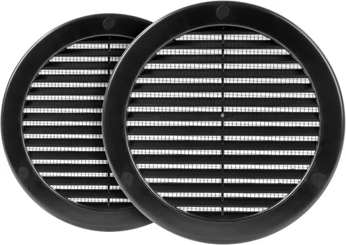 Vista 55 de Paquete de 10 cubiertas redondas de ventilación de aire de 4 pulgadas – Deflector de ventilación de aire Soffit de plástico blanco con malla