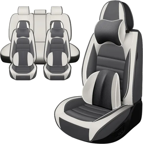 Vista 12 de Fundas de asientos de automóvil para Dodge Ram 1500 2004-2011, funda de asiento de cuero PU impermeable, suave y transpirable con bolsillos