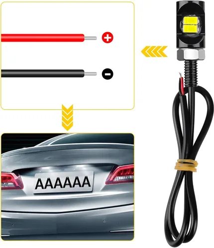 Vista 7 de Linkstyle 4 piezas luces LED de matrícula de 12V, lámpara de tornillo de etiqueta de matrícula de 8000K, impermeable, luces de bombilla LED