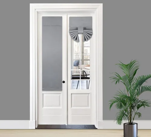 Vista 57 de PI Cortina Opaca para Puerta, Sombra de Privacidad que se Ata con Aislamiento Térmico, Cortina de Puerta Pequeña para Aula/Puerta Corredera/Puerta