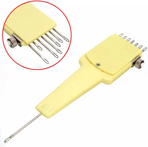 Vista 4 de Mollytek Herramienta de transferencia de máquina de tejer peine 1x7 agujas Herramienta de transferencia ajustable para máquina de tejer de 0.177