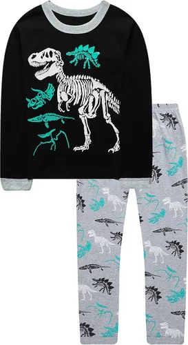 Vista 3 de Golduck Conjunto de pantalones de algodón de dinosaurio para niños con estampado completo