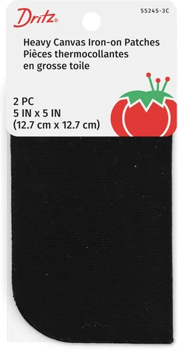 Vista 5 de Dritz - Parches para telas gruesas de aplicación por plancha de 5" x 5" (2 unidades)
