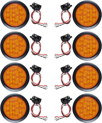Vista 16 de Kit de tapones de cableado con cubierta de hule para luz trasera LED redonda de 4", 12 ledes, para RV, camioneta