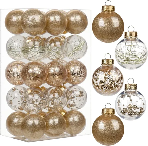 Vista 16 de Briful Bolas de Navidad de plástico transparente inastillables de 3.150 in/3.15 pulgadas, juego de bolas de Navidad decorativas transparentes