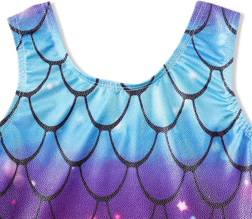 Vista 5 de EQSJIU Leotardo de ballet con falda tutú para niñas, para baile, gimnasia, niños pequeños, vestido de fiesta con copos de nieve brillantes