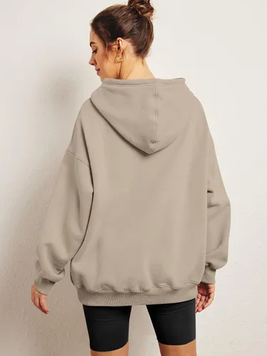 Vista 3 de AUTOMET Sudaderas de gran tamaño con capucha de forro polar para mujer, camisas de manga larga, ropa de otoño con bolsillo