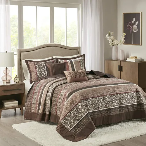 Vista 17 de Madison Park Princeton - Juego de colcha reversible acolchada, reverso sólido de verano transpirable, capa de ropa de cama ligera para todas