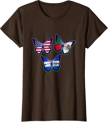 Vista 20 de Multiculti Heritage. Camiseta El Salvador México y Estados Unidos