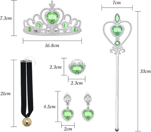 Vista 6 de Vestido de princesa Anna para niñas, disfraz de Anna para Navidad, fiesta de cumpleaños, disfraz de princesa de Elsa con accesorios