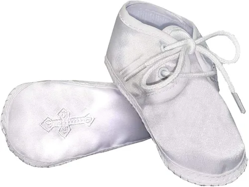 Vista 7 de Swea Pea Lilli Zapatos de Bautizo para Niños - Botines de Bebé Blanco con Cruz Celta para Bautizo - Zapatos de Bautizo 3