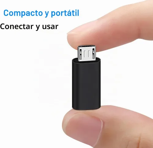 Vista 7 de Adaptador USB C a Micro USB, USB tipo C hembra a adaptador micro USB macho Negro