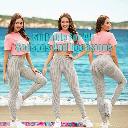 Vista 5 de AIMILIA - Leggings deportivos sexys para mujer, de cintura alta, anti-celulitis, con control de abdomen y levantamiento de glúteos, ideales