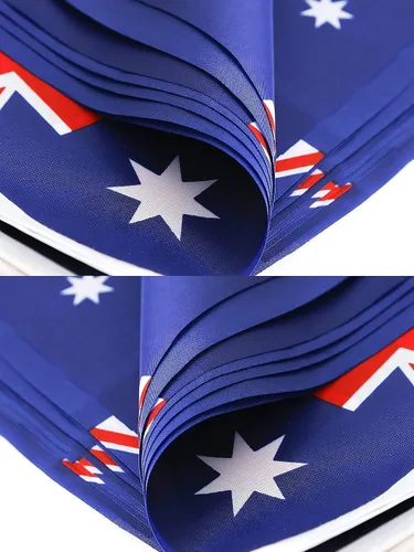 Vista 3 de ZXvZYT Cadena de bandera australiana de Australia, pequeñas banderas de banderín de Australia, para gran apertura, eventos deportivos nacionales